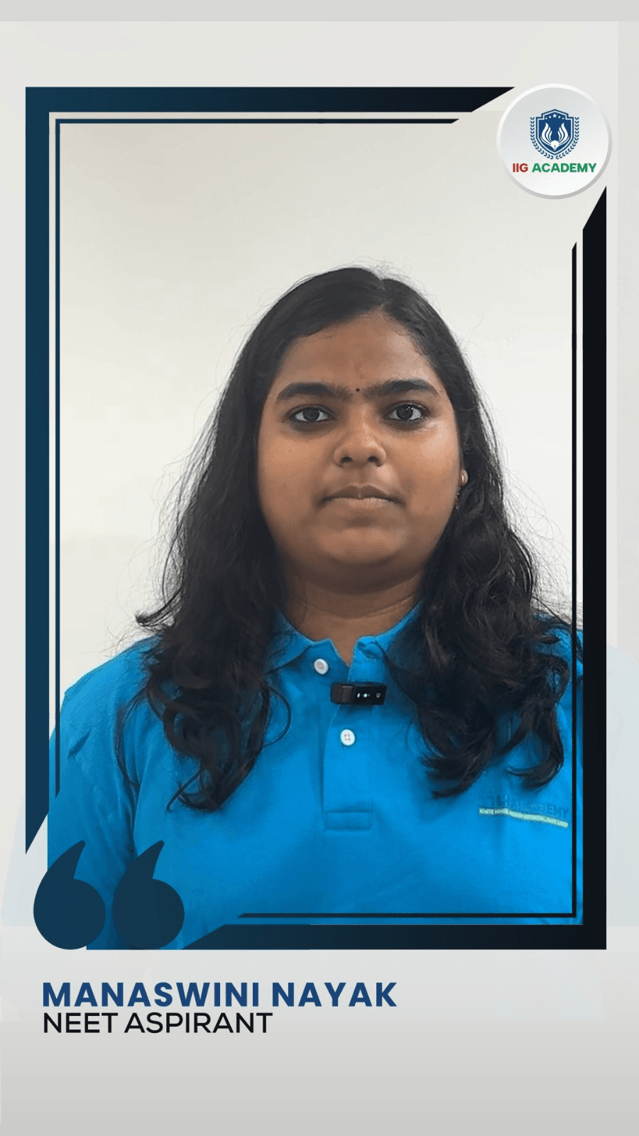 Manaswini Nayak - NEET Aspirant