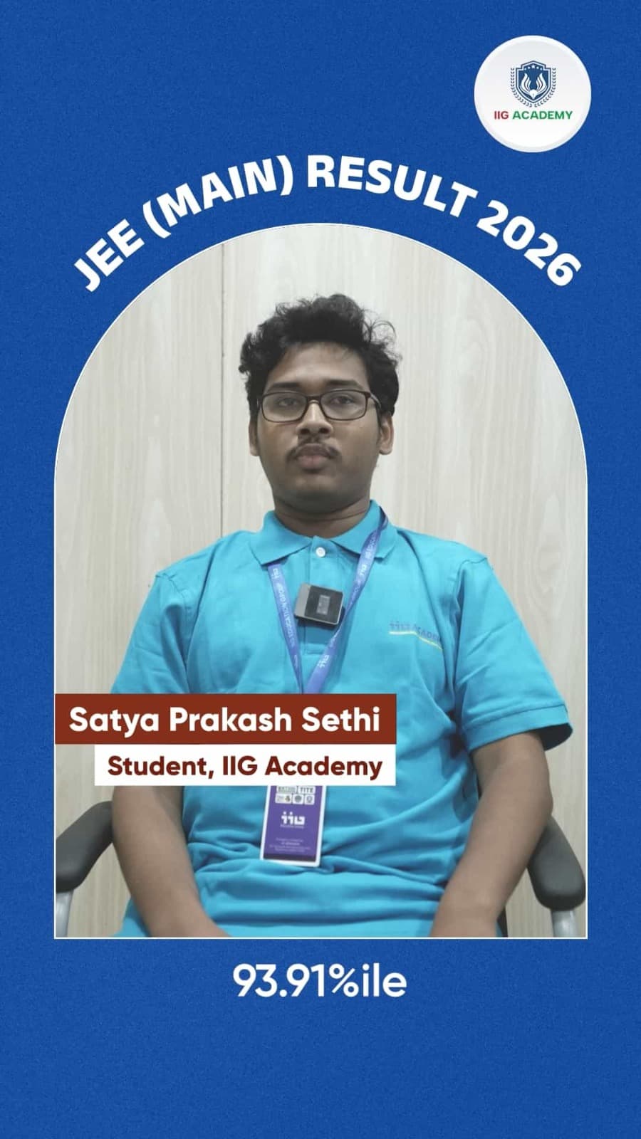 Satya Prakash Sethi - JEE Main (93.1%ile)